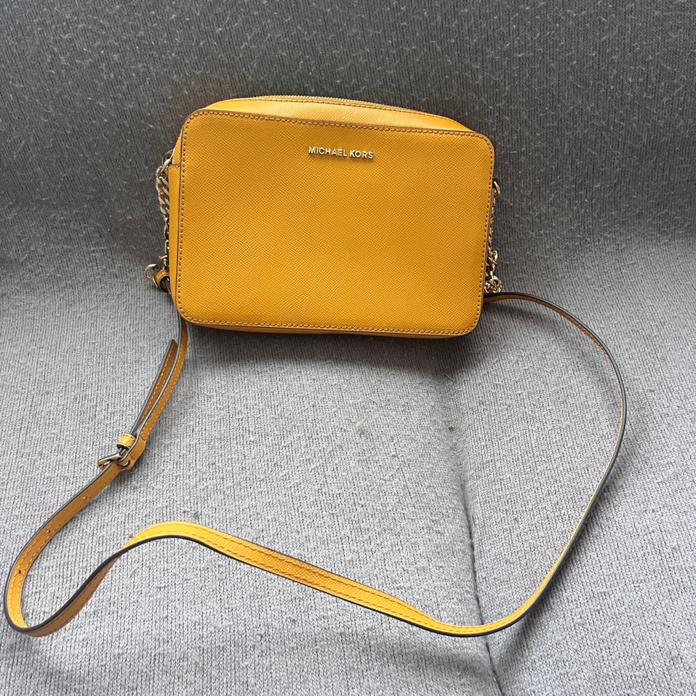 Michael Kors Yellow Crossbody Bag with Adjustable Strap
